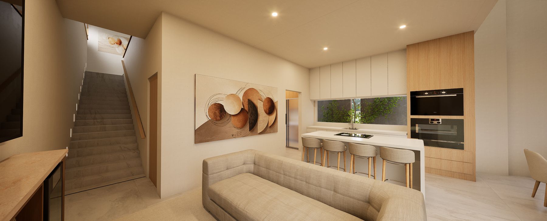 Cocina y family room